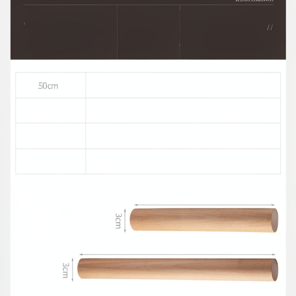 Kitchen Roller Baking - Mattarello da cucina in legno massello,