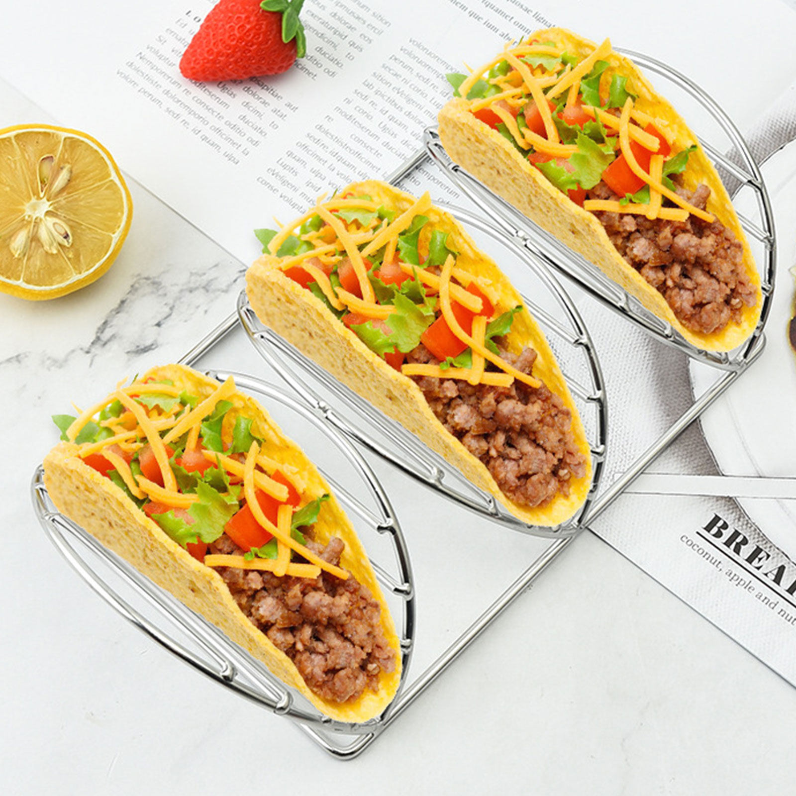 Kitchen Baking Rack - Porta Tacos in Acciaio Inox con